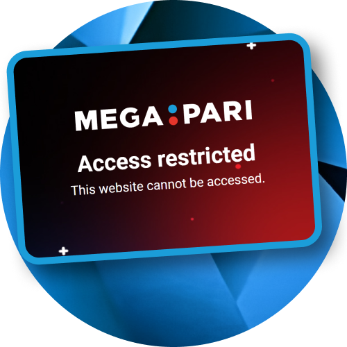 Restriction message indicating that the Megapari website cannot be accessed due to regional or technical limitations.