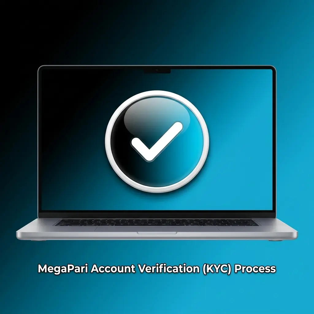 MegaPari KYC verification process showing steps to submit ID, proof of address, and payment method for account approval