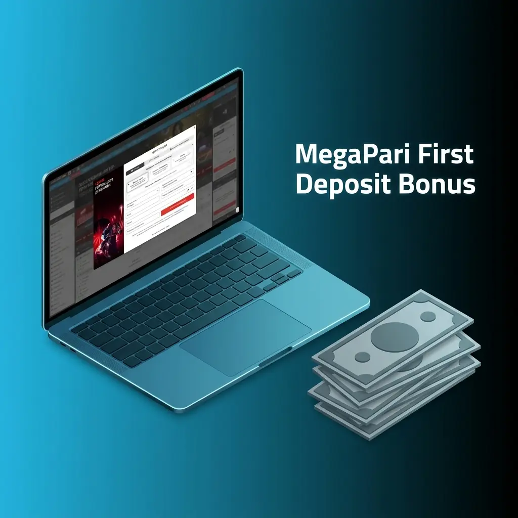 MegaPari first deposit bonus offering up to 1590 USD plus 150 free spins for casino or 230 USD for sports betting