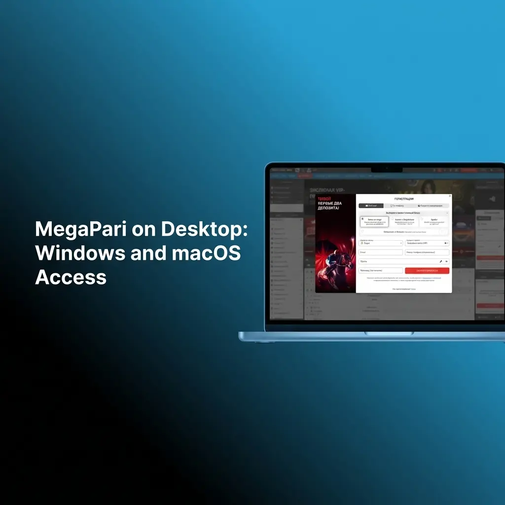 MegaPari desktop access on Windows and macOS via optimized web browsers including Chrome Firefox Safari and Edge