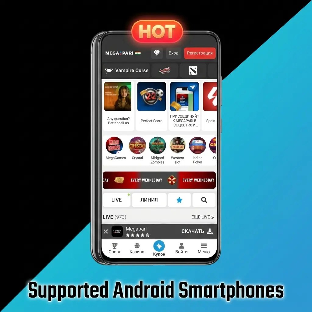 MegaPari app compatible Android smartphones including Samsung Galaxy, Xiaomi, OnePlus, OPPO, Realme, Huawei, Vivo, Google Pixel