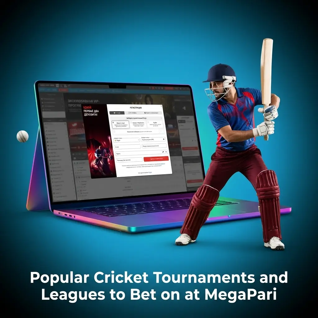 MegaPari cricket betting markets covering ICC World Cup, IPL, T20 World Cup, The Ashes, and top leagues worldwide