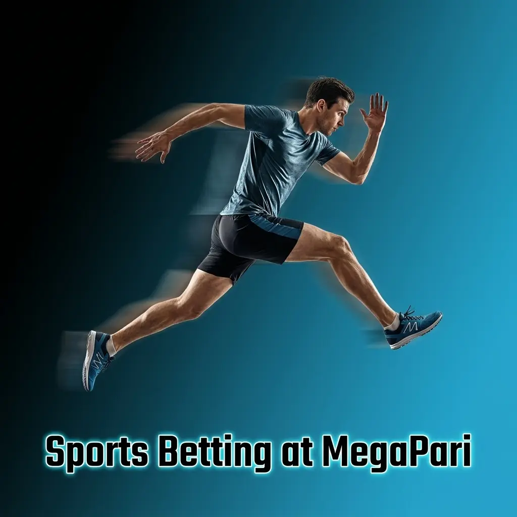 MegaPari sportsbook interface showing betting markets across 30+ sports including football, basketball, tennis, and esports