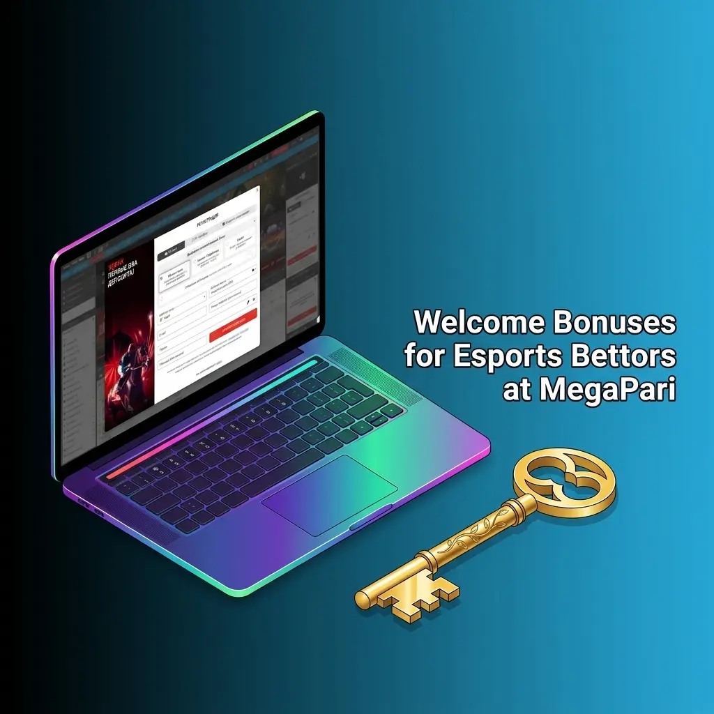 MegaPari welcome bonus options for esports bettors showing sports and casino offers up to 230 USD and 1590 USD