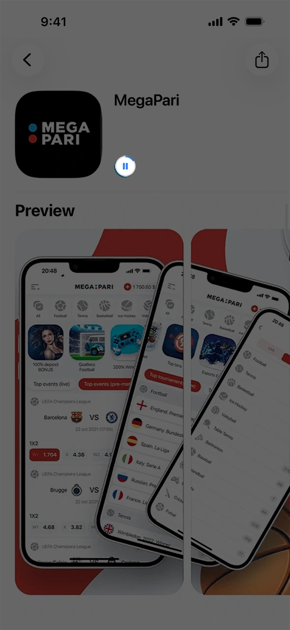 Allow some time for the MegaPari app iOS setup to finish.