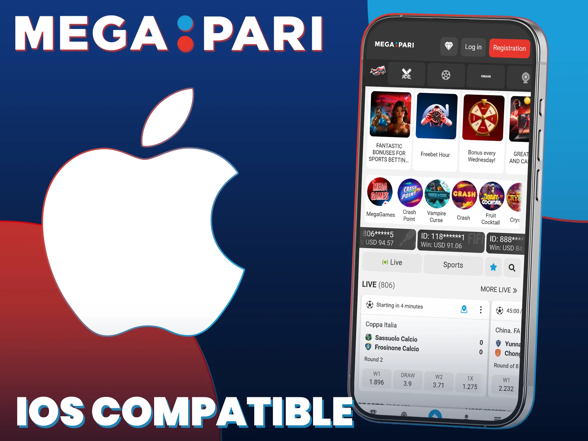Install the MegaPari iOS App directly on your Apple device.