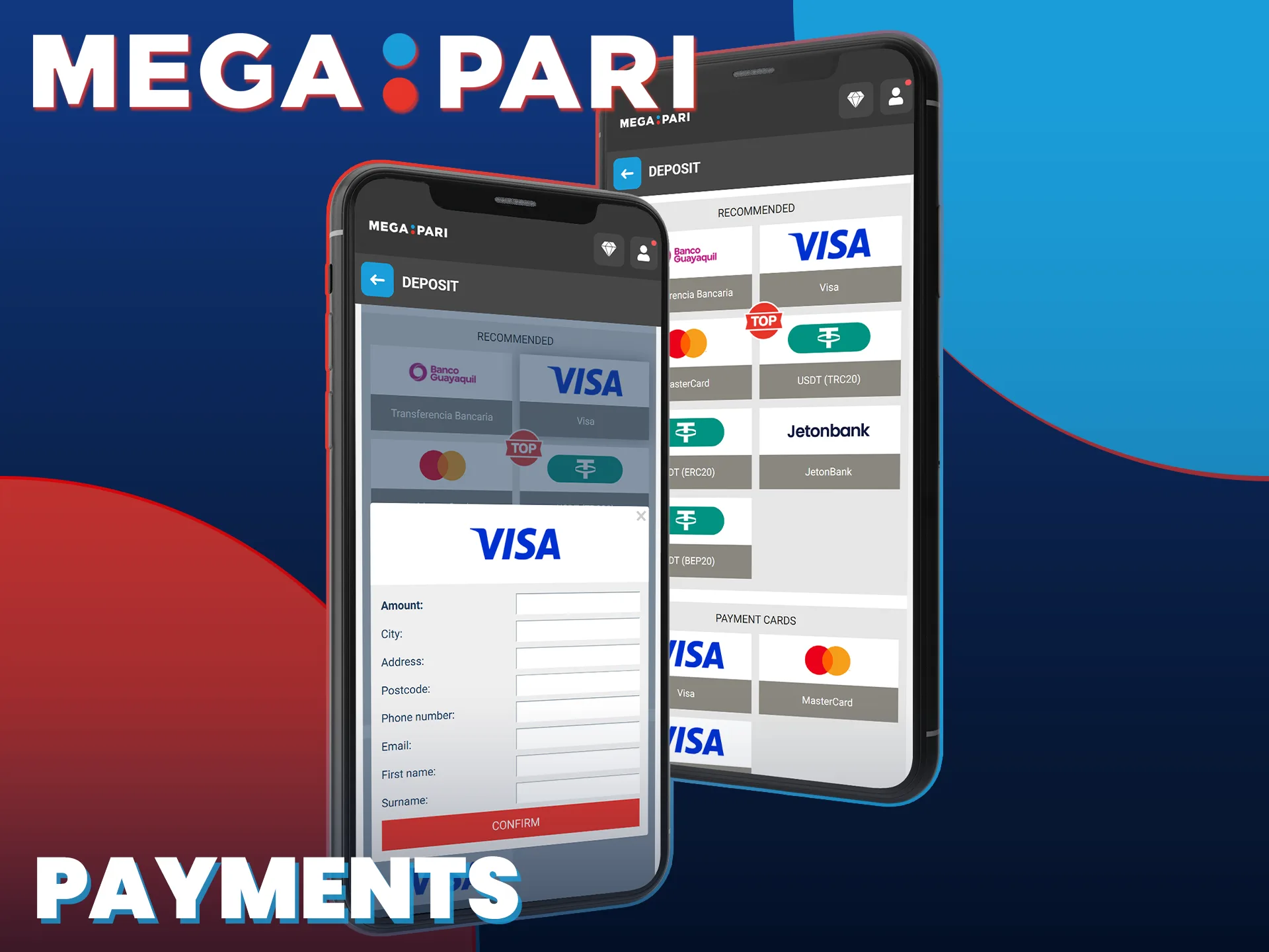 Deposit funds securely through payment options inside the MegaPari App.