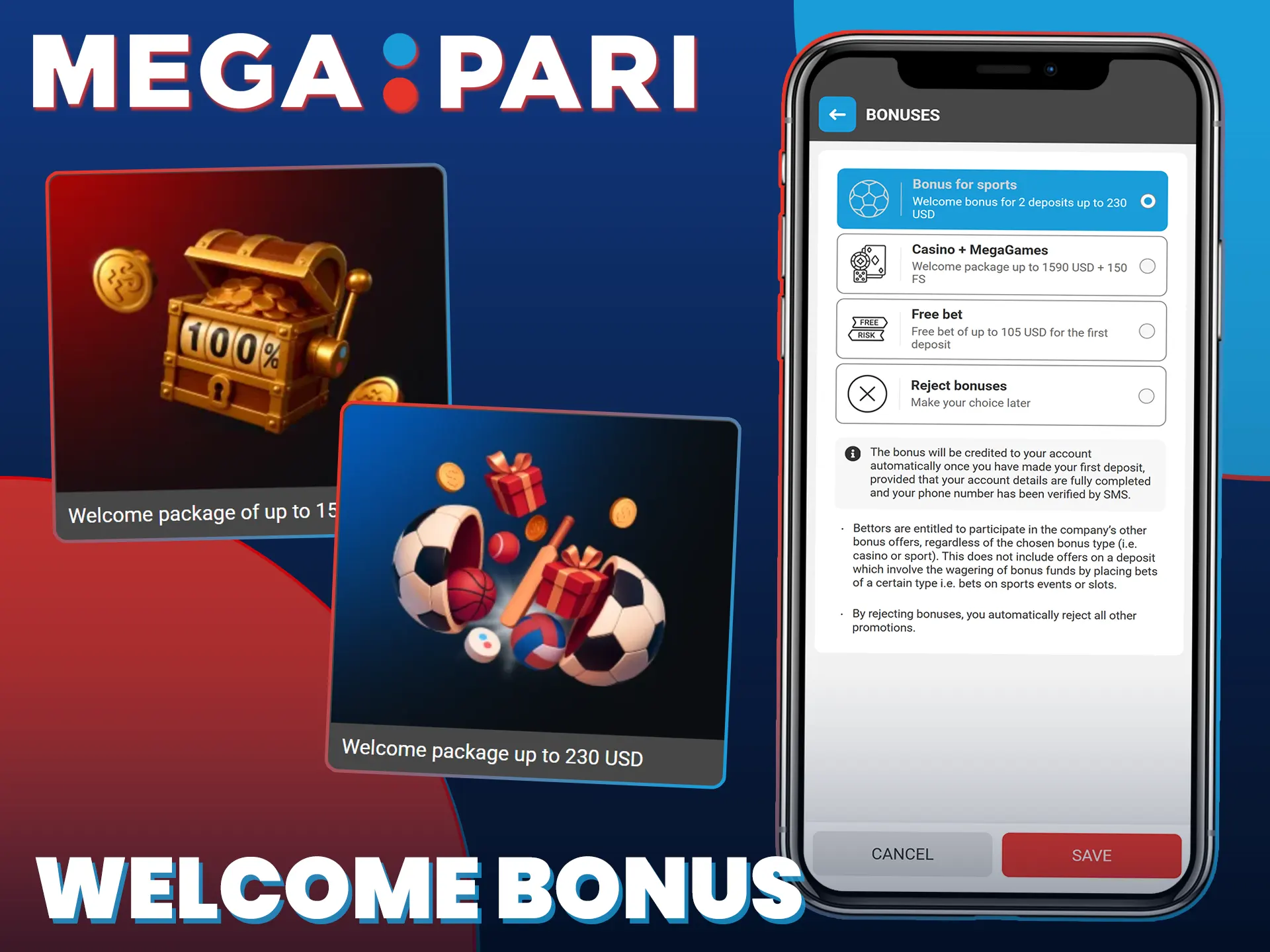 Claim an exclusive welcome bonus after installing the MegaPari App.