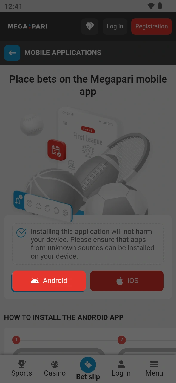 Get the APK file on Android to run MegaPari Aviator smoothly.