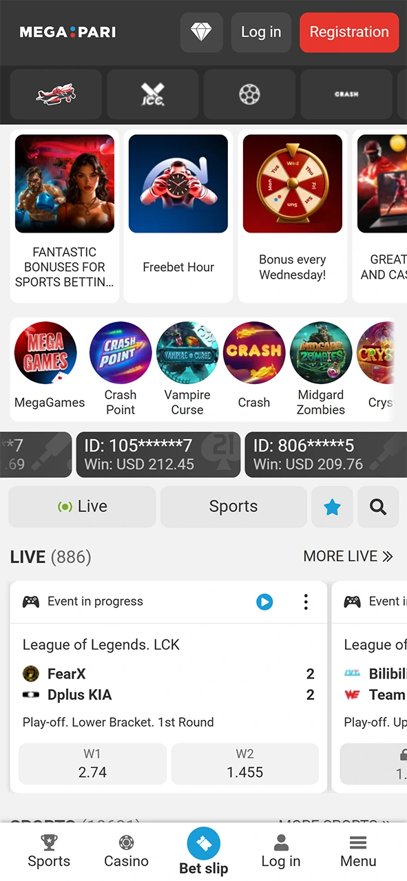 Open our mobile website to get the MegaPari esports app.