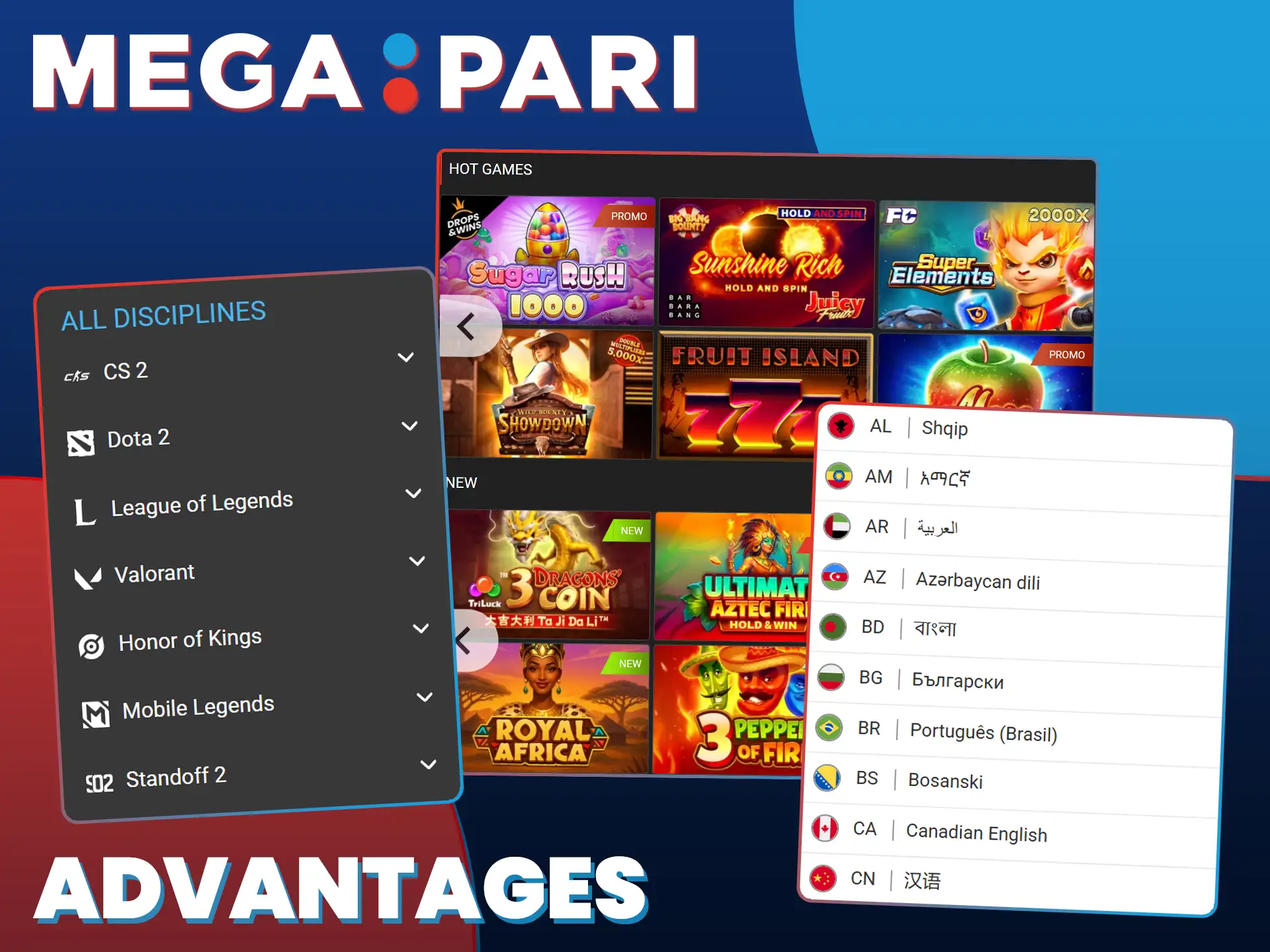 Explore unique global advantages and start winning with MegaPari right now.