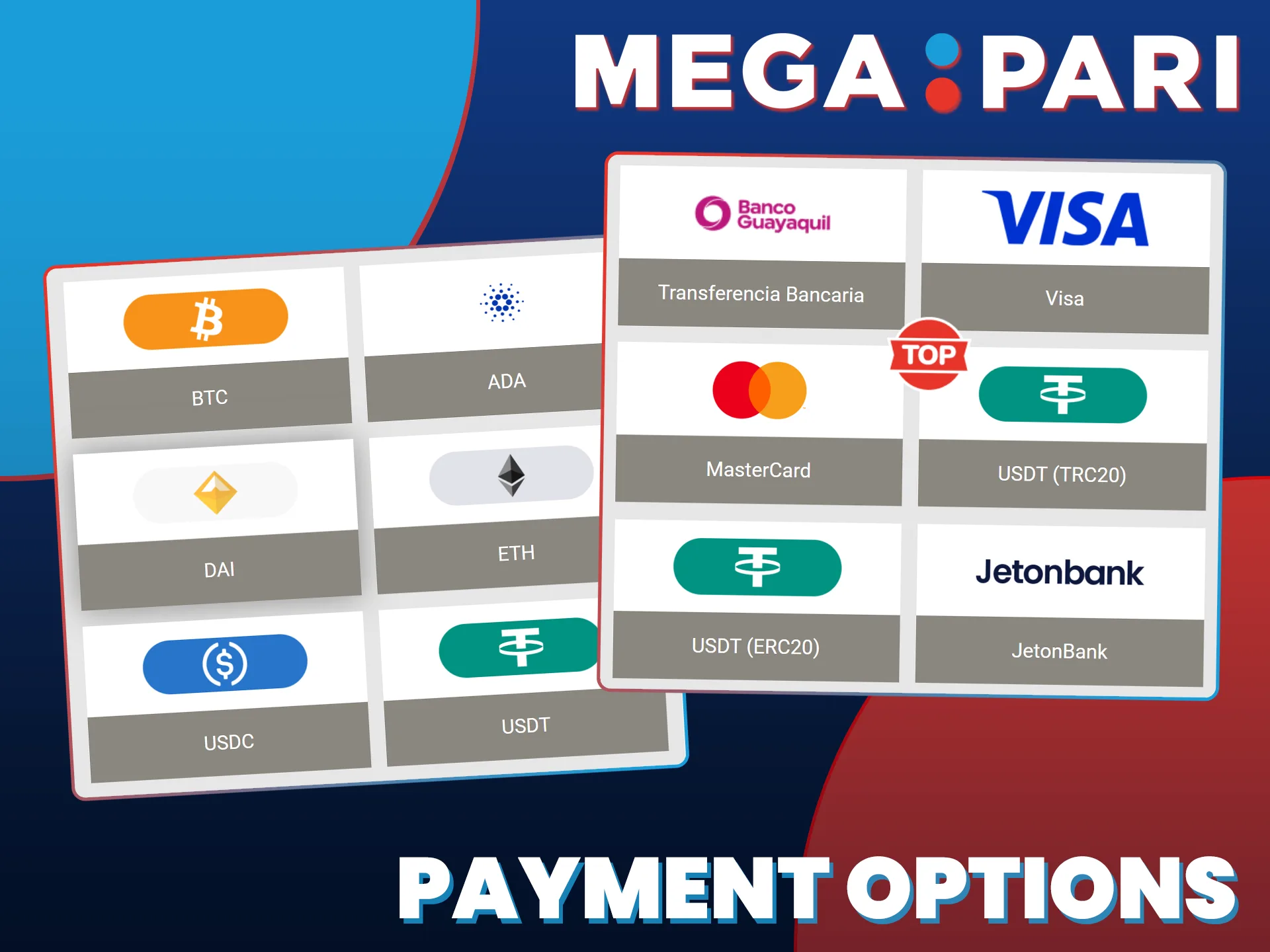 Choose secure payment methods at MegaPari to fund your account instantly.