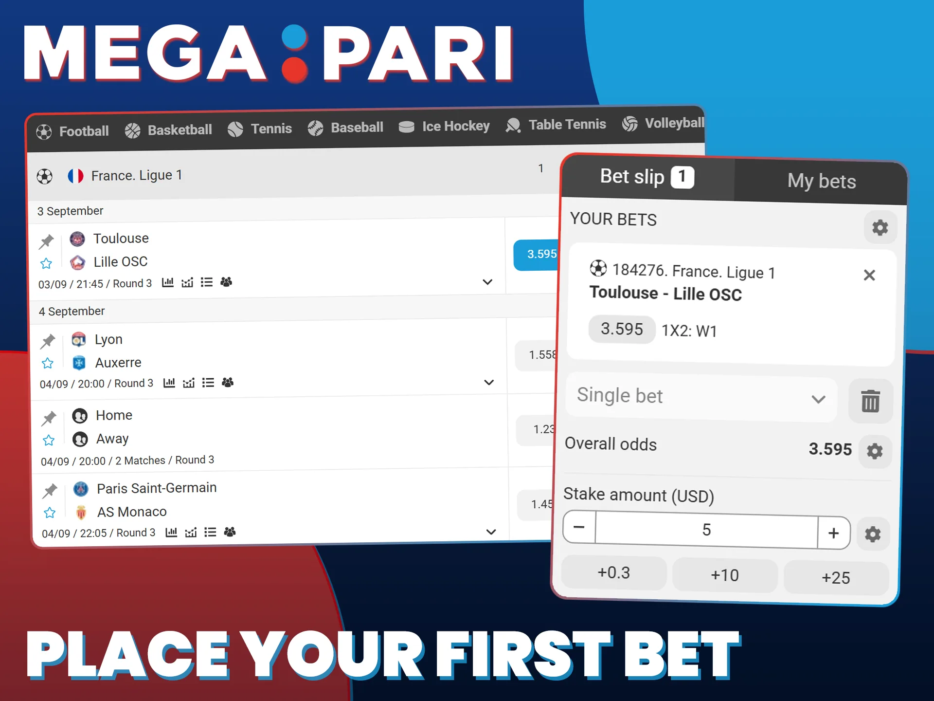 Follow simple steps to place your winning sports bet at MegaPari.