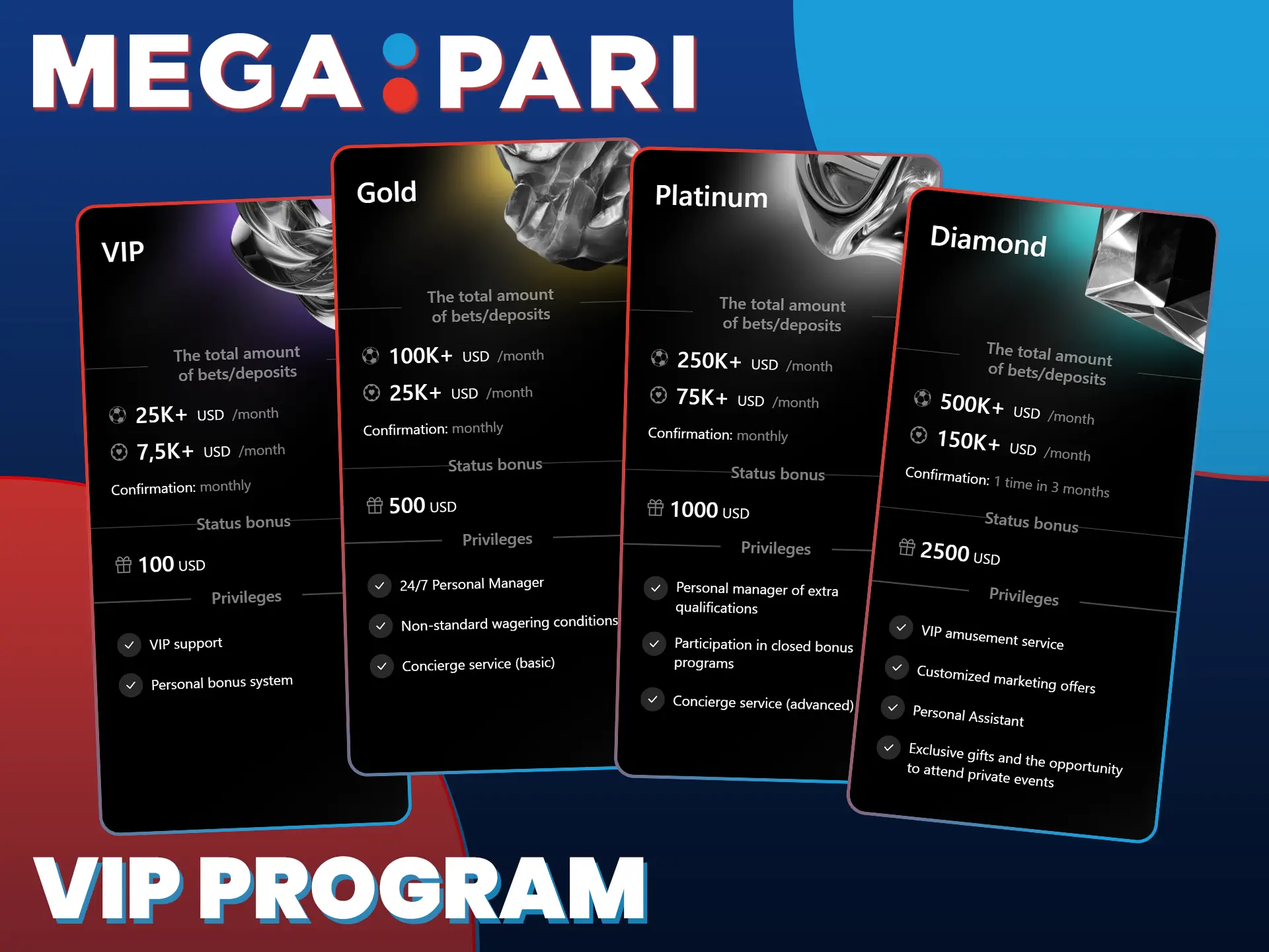 Join the exclusive MegaPari loyalty program to earn premium gaming rewards.